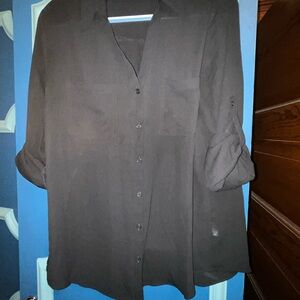 Maurices Black Button-Up Blouse